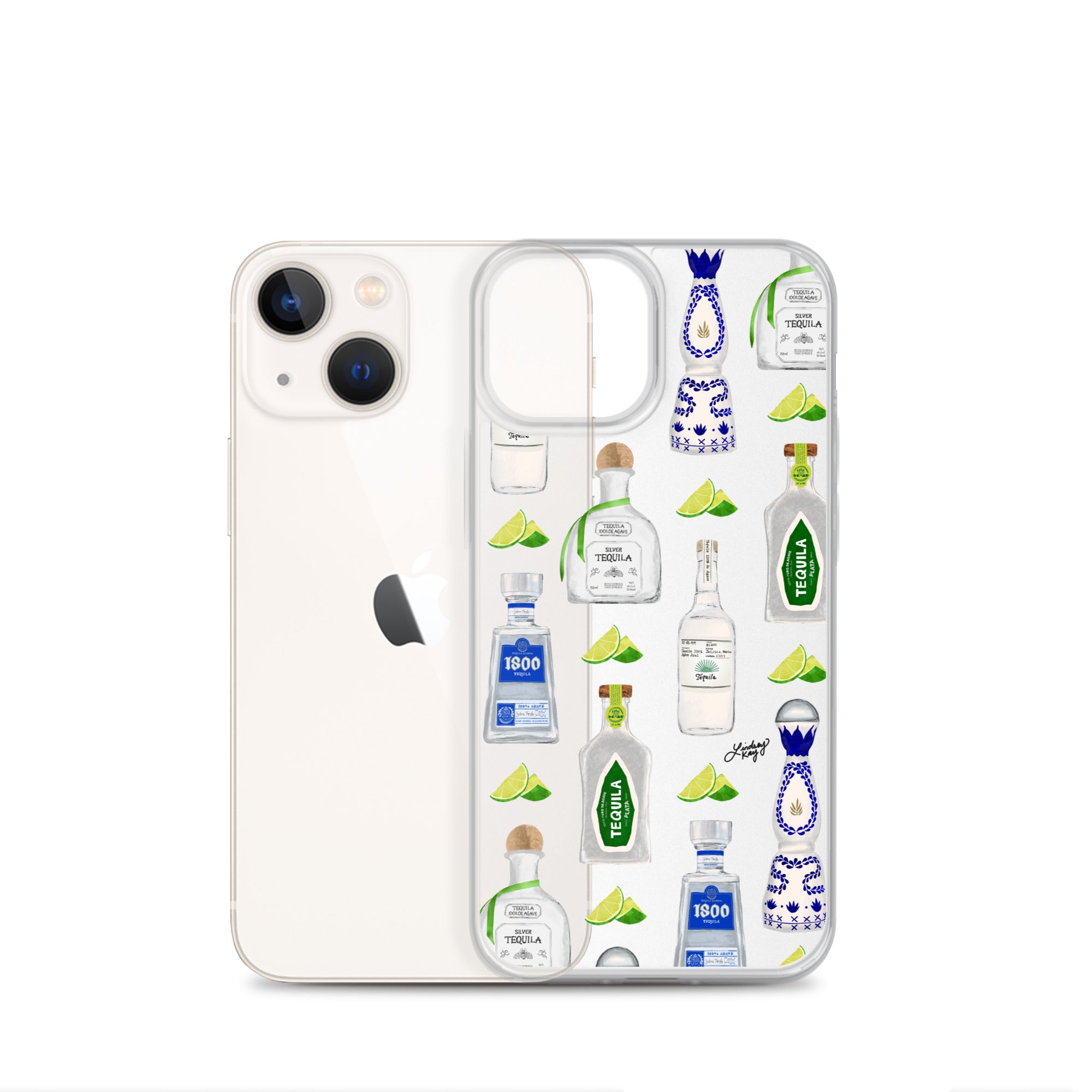 Ilustración de botellas de tequila - Funda transparente para iPhone®
